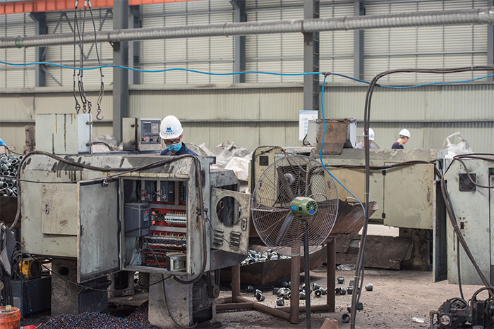 绍兴网架配件-锥头加工车间